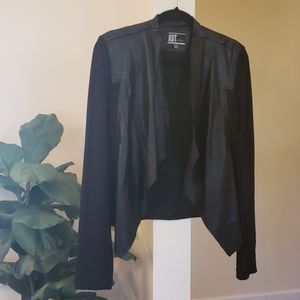Lightweight leather and fabric jacket